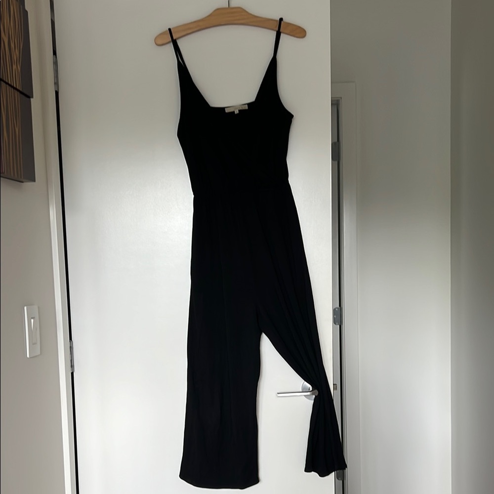 🖤 Casual Black Wide Leg Cropped Jumpsuit